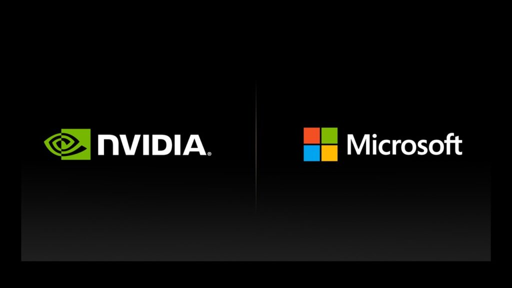 NVIDIA en microsoft logos
